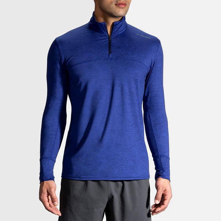 Brooks Dash Half Zip Jaquetas De Corrida Homem Azuis (21458WXPI)